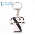 New design custom soft pvc rubber football team club brand logo sport t shirt shaped jersey keychain